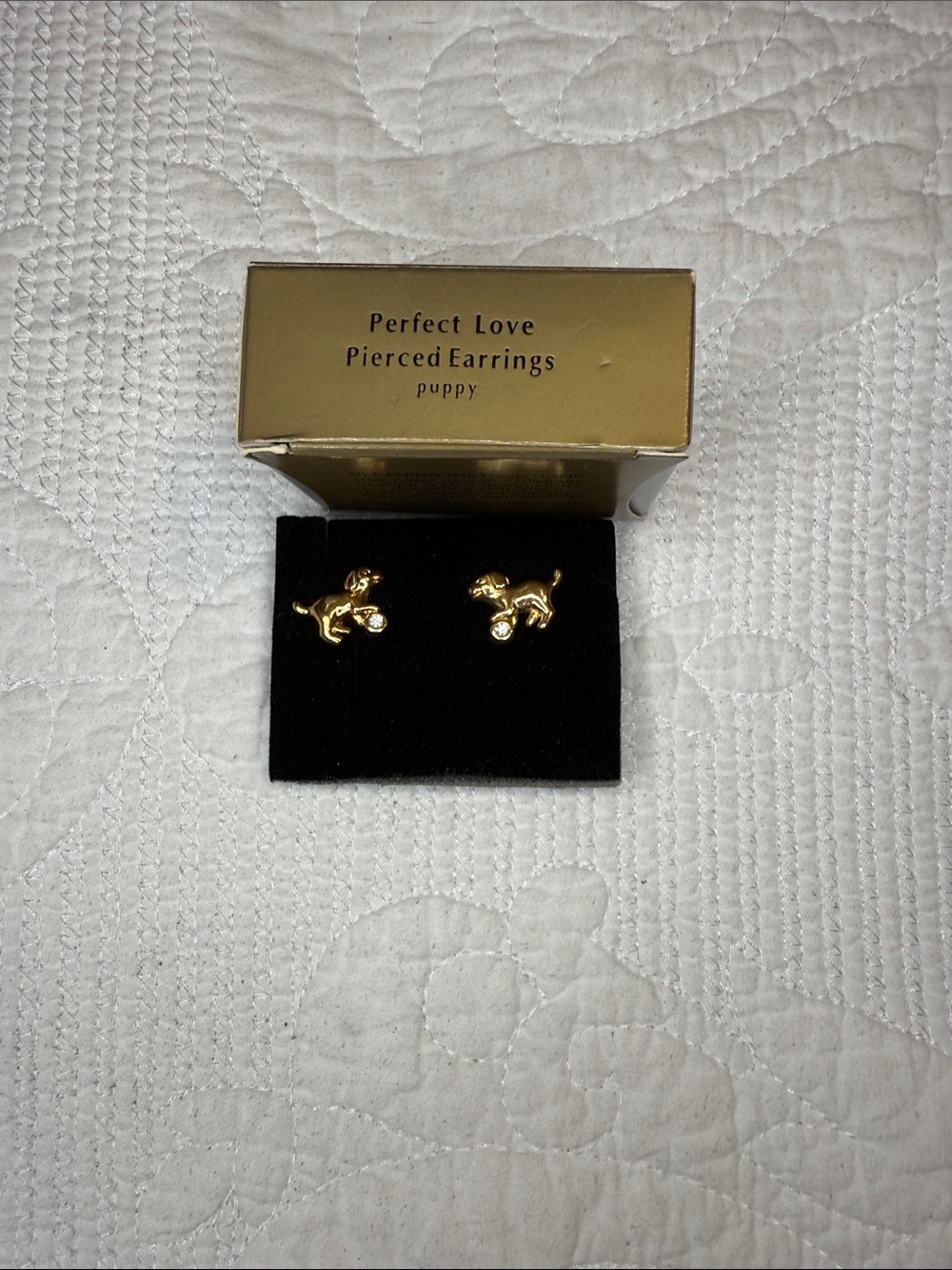 Vintage Avon Perfect Love pierced puppy earrings